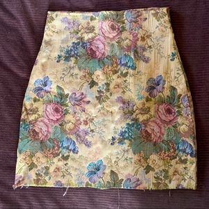 express floral tapestry skirt